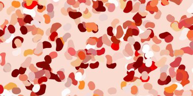 Memphis şekilli açık sarı vektör dokusu. Soyut tarzda renkli şekilli bir illüstrasyon. Reklamlarınız için modern tasarım.