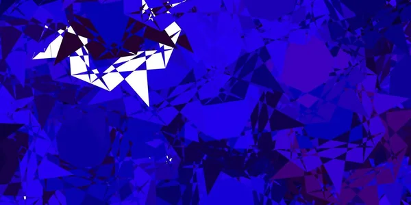 Ljusblå Röd Vektorstruktur Med Slumpmässiga Trianglar Triangelformade Former Med Färgstark — Stock vektor