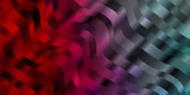 Açık mavi, kıvrımlı çizgileri olan kırmızı vektör arkaplan. Soyut bir şekilde gradyan eğimli bir tasvir. Kullanıcı Arayüzü tasarımınız için şablon.