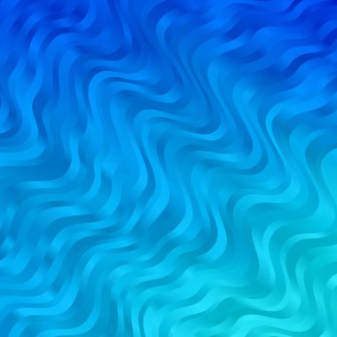 Kıvrımlı hafif Mavili vektör düzeni. Rengarenk çizgileri ve şekilleri olan parlak bir örnek. Reklamlar ve reklamlar için desen.