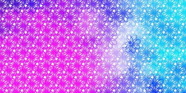 Açık Pembe, kıvrımlı mavi vektör şablonu. Eğimli dairesel kavisli parlak bir illüstrasyon. Web siteleri, iniş sayfaları için desen.