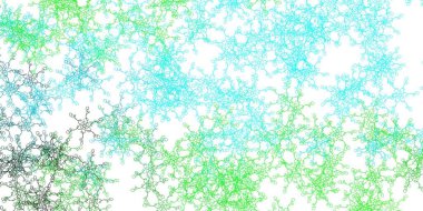 Açık mavi, eğri çizgileri olan yeşil vektör arkaplanı. Eğimli renkli geometrik örnekler var. Reklamınız, posteriniz, afişiniz için en iyi tasarım.