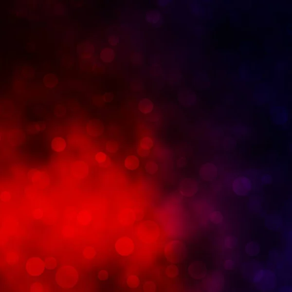 Dunkelblaues Rotes Vektorlayout Mit Kreisformen Illustration Mit Einer Reihe Leuchtender — Stockvektor