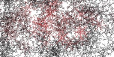 Bükülmüş çizgileri olan açık pembe vektör arkaplanı. Renkli çizgilerle dairesel çizimler. Broşürler, broşürler için desen.