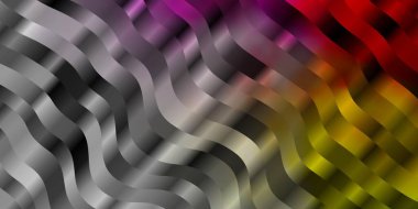 Çizgileri olan ışık çokrenkli vektör şablonu. Soyut ve eğri çizgilerle renkli çizimler. Posterleriniz ve afişleriniz için en iyi tasarım.