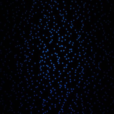 Parlak yıldızlı koyu mavi vektör düzeni. Soyut şablondaki yıldızlarla dekoratif illüstrasyon. Hediyeleri paketlemek için desen.