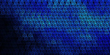 Esrarengiz sembollü koyu mavi vektör arkaplan. Sihirli ruhani güç işaretleri olan bir ilüzyon. Doğaüstü tasvirler için basit tasarım.