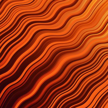 Koyu turuncu çizgili vektör şablonu. Renkli çizgilerle dairesel çizimler. İş tanıtımınız için tasarım.