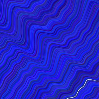 Eğri çizgileri olan koyu mavi vektör deseni. Soyut ve gradyan biçiminde geometrik çizim. İşiniz için en renkli tasarım..