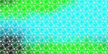 Açık mavi, kıvrımlı yeşil vektör arkaplan. Eğimli renkli geometrik örnekler var. Broşürler, broşürler için desen.