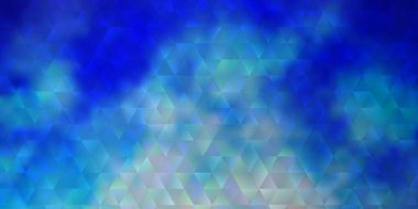 Açık pembe, kristalli mavi vektör şablonu, üçgenler. Üçgenli soyut gradyan çizimi. Duvar kağıtları için şablon.