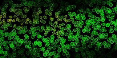 Din sembollü koyu yeşil, sarı vektör dokusu. Renkli mistik semboller. Antik tarzda bir eğilim var. Okült tasarımın için basit bir temel.