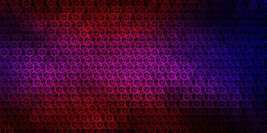 Lacivert, kırmızı vektör arkaplan ve gizemli semboller. Renkli mistik semboller. Antik tarzda bir eğilim var. Sihir için dizayn, ruhsal olaylar.