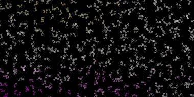 Din sembollü koyu pembe, sarı vektör dokusu. Renkli mistik semboller. Antik tarzda bir eğilim var. Okült tasarımın için basit bir temel.