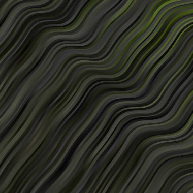 Koyu yeşil, çizgileri olan sarı vektör şablonu. Gradyan kıvrımları olan yarım tonlu bir resim. Broşürler, broşürler için desen.