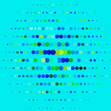 Açık mavi, daireli yeşil vektör deseni. Renkli damlaları olan soyut parlak bir illüstrasyon. Web siteleri, iniş sayfaları için desen.