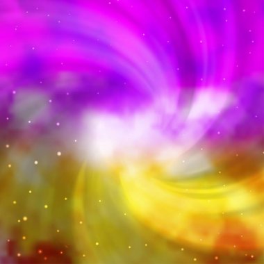 Açık pembe, soyut yıldızlı sarı vektör deseni. Yıldızlı bulanık dekoratif tasarım. Yeni yıl ilanı, broşürler için desen.