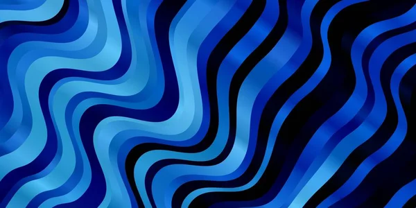 Fond Vectoriel Bleu Foncé Avec Des Lignes Courbées Illustration Colorée — Image vectorielle