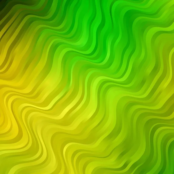 Lichtgroene Gele Vectorachtergrond Met Wrange Lijnen Kleurrijke Abstracte Illustratie Met — Stockvector