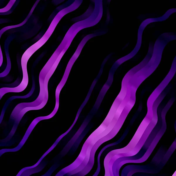 Темно Фіолетовий Векторний Шаблон Вигнутими Лініями Барвисті Абстрактні Ілюстрації Градієнтними — стоковий вектор