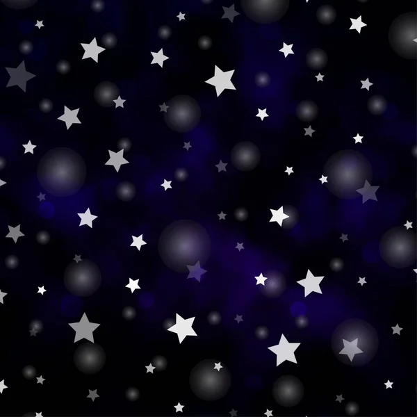 Fundo Vetor Roxo Escuro Com Círculos Estrelas Ilustração Colorida Com —  Vetores de Stock