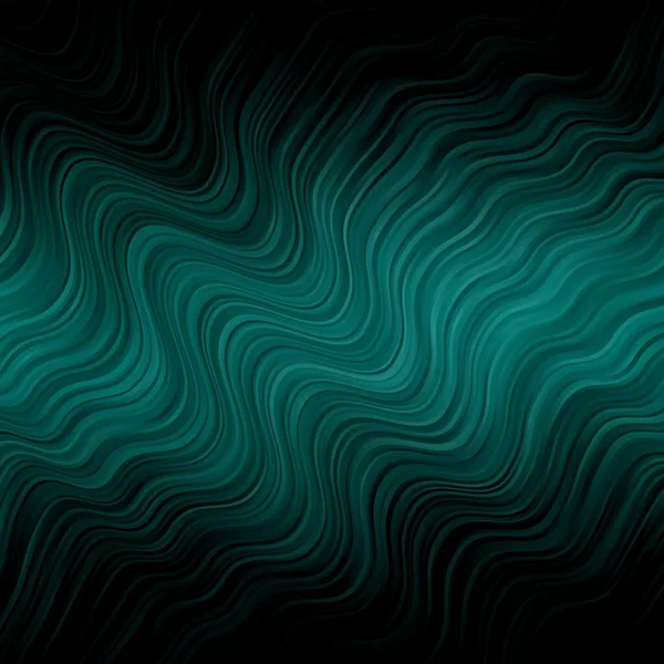 Dunkelgrüner Vektorhintergrund Mit Kurven Bunte Illustration Mit Geschwungenen Linien Muster — Stockvektor