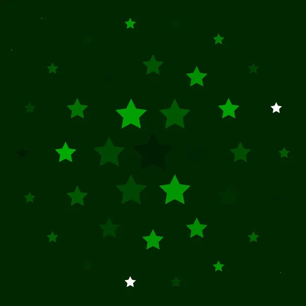Modelo Vector Verde Claro Com Estrelas Néon Ilustração Colorida Estilo — Vetor de Stock