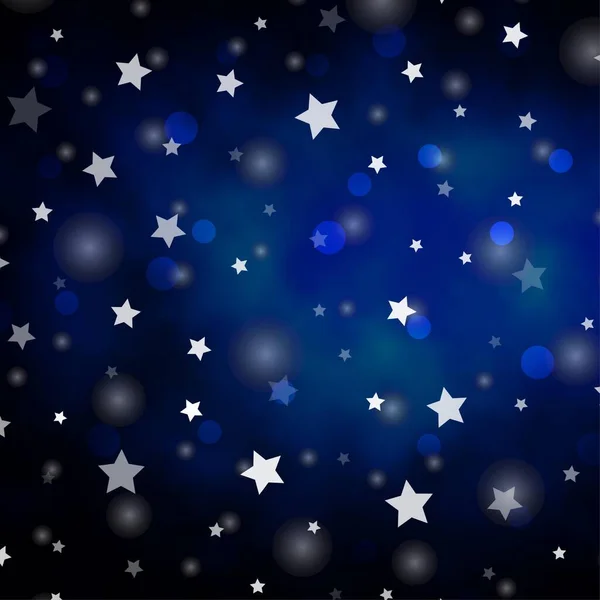 Fundo Vetorial Azul Escuro Com Círculos Estrelas Ilustração Abstrata Com —  Vetores de Stock