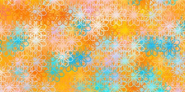 Bleu Clair Fond Vectoriel Jaune Avec Des Courbes Illustration Colorée — Image vectorielle