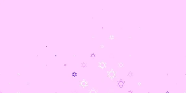 Светло Фиолетовый Розовый Векторный Рисунок Элементами Коронавируса Умная Иллюстрация Коварными — стоковый вектор