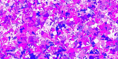 Açık Mor, rastgele üçgenli pembe vektör dokusu. Renkli üçgenler aralığıyla soyut bir illüstrasyon. İniş sayfaları.