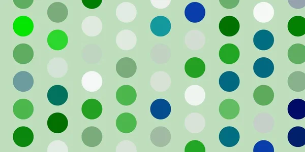Layout Vettoriale Verde Chiaro Con Forme Circolari Illustrazione Astratta Glitter — Vettoriale Stock