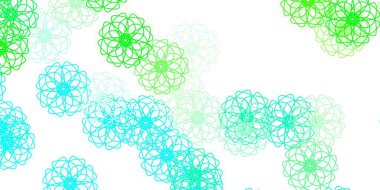 Açık yeşil vektör çiçekli doğal düzen. Soyut arka planda gradyan çiçekleri olan modern tasarım. Paketleme için akıllı tasarım, duvar kağıtları.