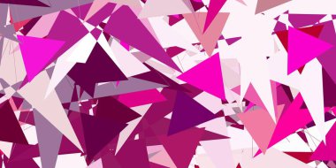 Rastgele üçgenli açık pembe vektör dokusu. Renkli soyut üçgenli web materyali çizimi. Duvar kağıtları için desen.