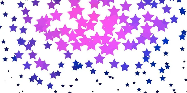 Dark Pink Blue Vector Texture Beautiful Stars — Stock Vector