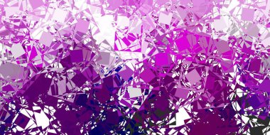 Çokgen şekilli açık mor vektör deseni. Renkli soyut üçgenli web materyali çizimi. Reklamlar için şablon.