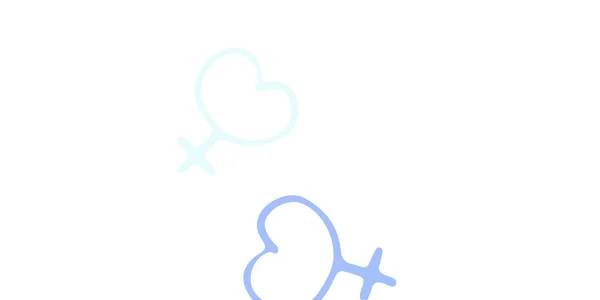 Licht Roze Blauwe Vector Achtergrond Met Vrouw Macht Symbolen Kleurrijk — Stockvector