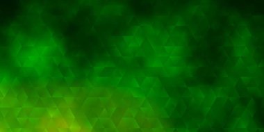 Açık yeşil vektör arkaplanı çokgen biçiminde. Renkli üçgenli modern soyut illüstrasyon. İniş sayfaları için şablon.