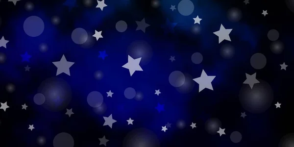 Azul Oscuro Fondo Vectorial Verde Con Círculos Estrellas — Archivo Imágenes Vectoriales