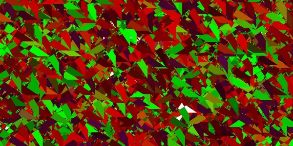 Texture Vectorielle Vert Foncé Rouge Avec Des Triangles Aléatoires Illustration — Image vectorielle