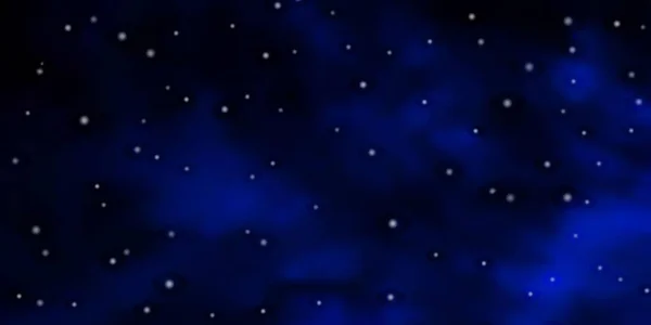 Темный Синий Вектор Яркими Звездами Размытие Декоративный Дизайн Простом Стиле — стоковый вектор