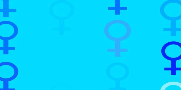 Light Blue Vector Backdrop Woman Power Symbols Simple Design Abstract — Stock Vector