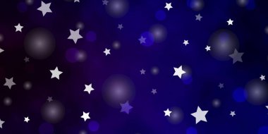 Koyu mavi, dairesel kırmızı vektör dokusu, yıldızlar.