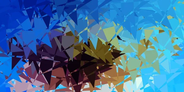 Dunkelblauer Gelber Vektorhintergrund Mit Dreiecken Illustration Mit Abstrakten Bunten Dreiecksformen — Stockvektor