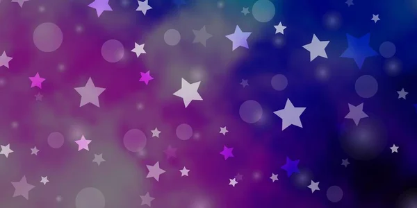 Ανοιχτό Ροζ Μπλε Διανυσματικό Πρότυπο Κύκλους Αστέρια — Διανυσματικό Αρχείο