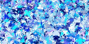 Açık pembe, çokgen formlu mavi vektör arkaplan. Soyut tarzda, üçgen ve çizgilerle basit bir tasarım. Terfi modelleri.