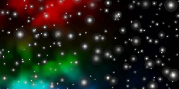 Dunkler Mehrfarbiger Vektorhintergrund Mit Bunten Sternen Dekorative Illustration Mit Sternen — Stockvektor