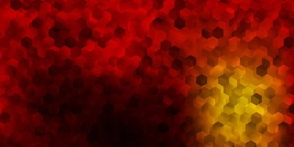 明るい赤 カラフルな六角形と黄色のベクトルテクスチャ 抽象色のグラデーションの六角形を背景にしています ウェブサイトのポスター バナーデザイン — ストックベクタ