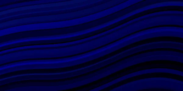 Plantilla Vectorial Azul Oscuro Con Líneas Curvas Ilustración Colorida Con — Vector de stock