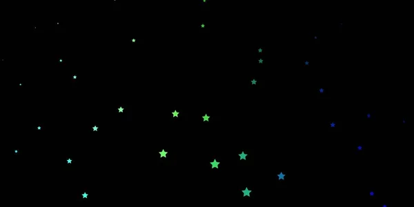 Azul Oscuro Diseño Vector Verde Con Estrellas Brillantes — Vector de stock